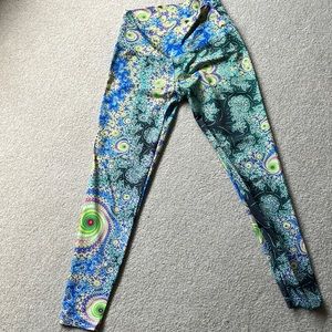 Colorful spandex leggings. Wear them to yoga, a run, or shopping with friends!